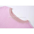 Women's Knitted Lurex Lightweight Crew-Neck Batwing Pullover